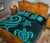 Nauru Quilt Bed Set - Turquoise Tentacle Turtle - Polynesian Pride