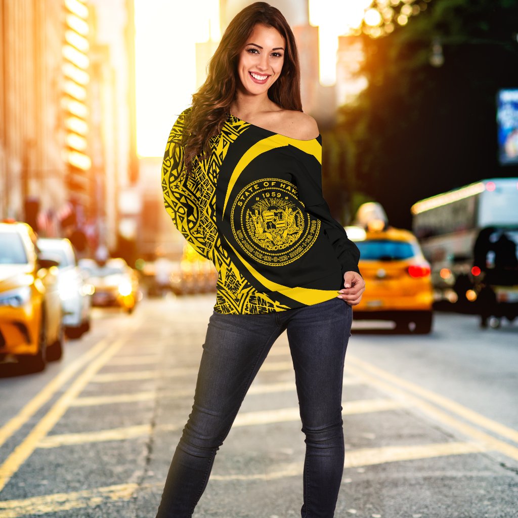 Hawaii Polynesian Women's Off Shoulder Sweater 02 - Polynesian Pride