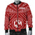 Tonga Men's Bomber Jacket - Tonga Seal With Polynesian Tattoo Style (Red) - Polynesian Pride