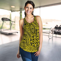 Polynesian Hawaiian Style Tribal Tattoo Yellow Women's Racerback Tank Top - Polynesian Pride