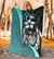 Kosrae Micronesia Premium Blanket Turquoise - Turtle With Hook - Polynesian Pride