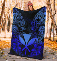 Polynesian Hawaii (Kanaka Maoli) Premium Blanket - Blue Turtle Homeland - Polynesian Pride
