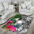 Marshall Islands Area Rug White - Turtle Plumeria Banana Leaf - Polynesian Pride