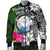 Marshall Islands Men Bomber Jacket - Turtle Plumeria Banana Leaf Crest - Polynesian Pride