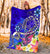 Hawaii Premium Blanket - Turtle Plumeria Polynesian Tattoo Blue Color - Polynesian Pride