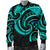 New Zealand Maori Mangopare Men Bomber Jacket Polynesian - Turquoise - Polynesian Pride