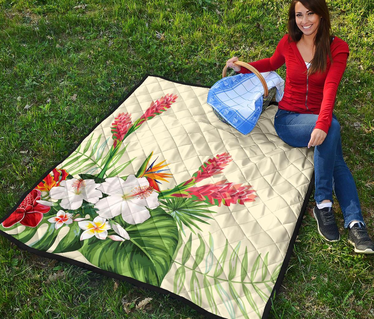 Wonderful Hibiscus Flower Premium Quilt - Polynesian Pride