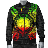 Northern Mariana Islands Polynesian Men's Bomber Jacket Map Reggae - Polynesian Pride
