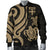 Fiji Polynesian Men Bomber Jacket - Gold Tentacle Turtle - Polynesian Pride