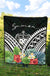 Samoa Premium Quilt - Samoa Coat of Arms & Polynesian Tropical Flowers White - Polynesian Pride