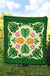 Hawaiian Pineapple Hibiscus Pattern Premium Quilt - Burgundy - Argu Style - AH - Polynesian Pride