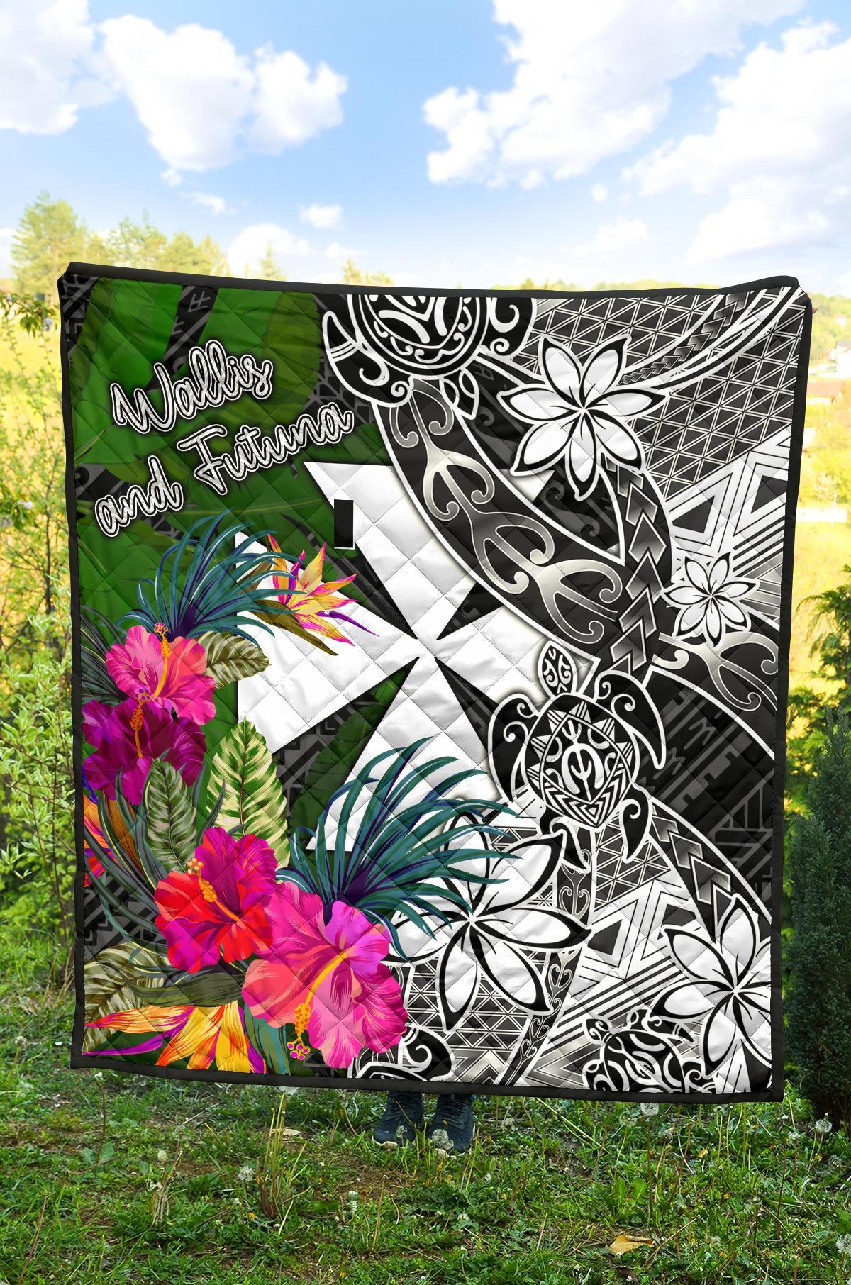 Wallis and Futuna Premium Quilt - Turtle Plumeria Banana Leaf - Polynesian Pride