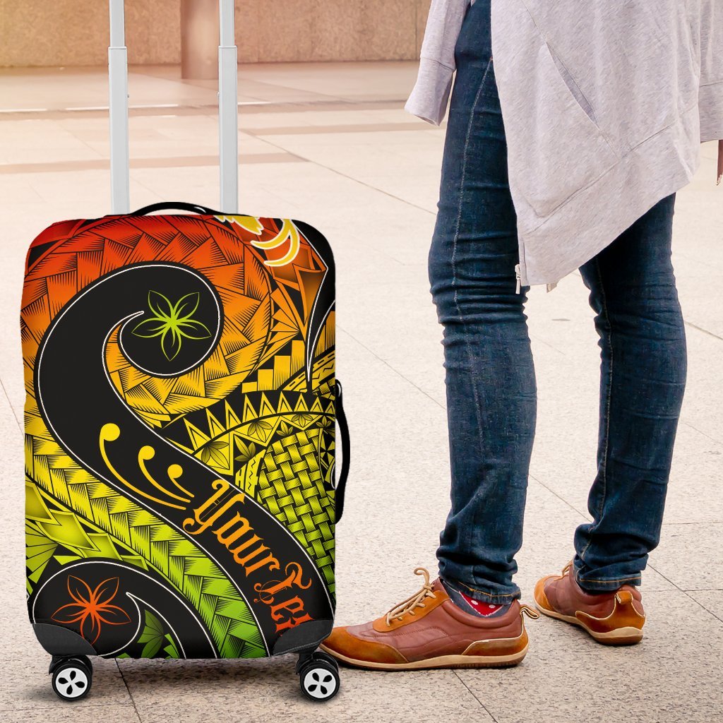 Papua New Guinea Personalised Luggage Covers - PNG Bird And Polynesian Decorative Pattern - Polynesian Pride