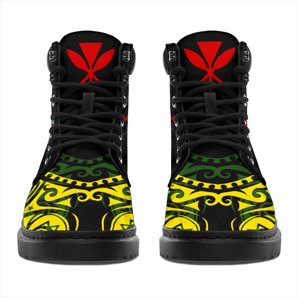 Hawaii All - Season Boots - Polynesian Patterns With Hibiscus Flowers - Polynesian Pride