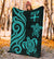 Fiji Polynesian Premium Blanket - Turquoise Tentacle Turtle - Polynesian Pride