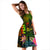 Fiji Polynesian Midi Dress - Hibiscus and Banana Leaves - Polynesian Pride