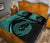 Hawaii Fish Hook Polynesian Quilt Bed Set - Circle Style Turquoise - Polynesian Pride