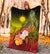 Marshall Islands Premium Blanket - Humpback Whale with Tropical Flowers (Yellow) - Polynesian Pride