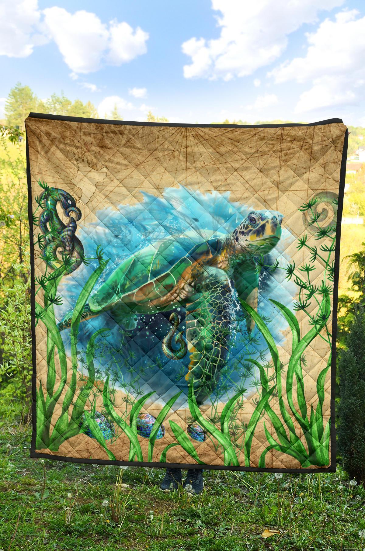 New Zealand Premium Quilt Turtle Manaia Maori Vintage - Polynesian Pride
