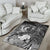 Vanuatu Custom Personalised Area Rug - Humpback Whale with Tropical Flowers (White) - Polynesian Pride