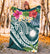 Marshall Islands Polynesian Premium Blanket - Summer Plumeria (Turquoise) - Polynesian Pride