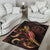 Palau Polynesian Area Rugs - Turtle With Blooming Hibiscus Gold - Polynesian Pride