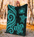 Samoa Polynesian Premium Blanket - Turquoise Tentacle Turtle - Polynesian Pride