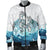 Maori Manaia The Blue Sea Men's Bomber Jacket, White - Polynesian Pride