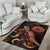 American Samoa Polynesian Area Rugs - Turtle With Blooming Hibiscus Gold - Polynesian Pride