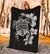 Hawaiian Kanaka Hibiscus Plumeria Mix Polynesian Turtle Premium Blanket Gray AH - Polynesian Pride