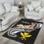 Hawaii Area Rug - Kanaka Maoli Polynesian Patterns Plumeria (Black) - Polynesian Pride