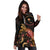 Chuuk Polynesian Hoodie Dress - Turtle With Blooming Hibiscus Gold - Polynesian Pride