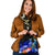 Custom Personalised Chuuk Shoulder Handbag - Humpback Whale with Tropical Flowers (Blue) One Size Blue - Polynesian Pride