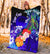 Federated States of Micronesia Custom Personalised Premium Blanket - Humpback Whale with Tropical Flowers (Blue) - Polynesian Pride