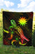 Nauru Polynesian Premium Quilt - Turtle With Blooming Hibiscus Reggae - Polynesian Pride