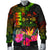 Fiji Polynesian Men's Bomber Jacket - Hibiscus and Banana Leaves - Polynesian Pride