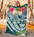 Guam Polynesian Premium Blanket - Summer Plumeria (Turquoise) - Polynesian Pride