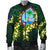 Guam Polynesian Men Bomber Jacket - Ti Leaf Lei Turtle - Polynesian Pride