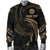 Tahiti Polynesian Custom Personalised Men's Bomber Jacket - Gold Tribal Wave - Polynesian Pride