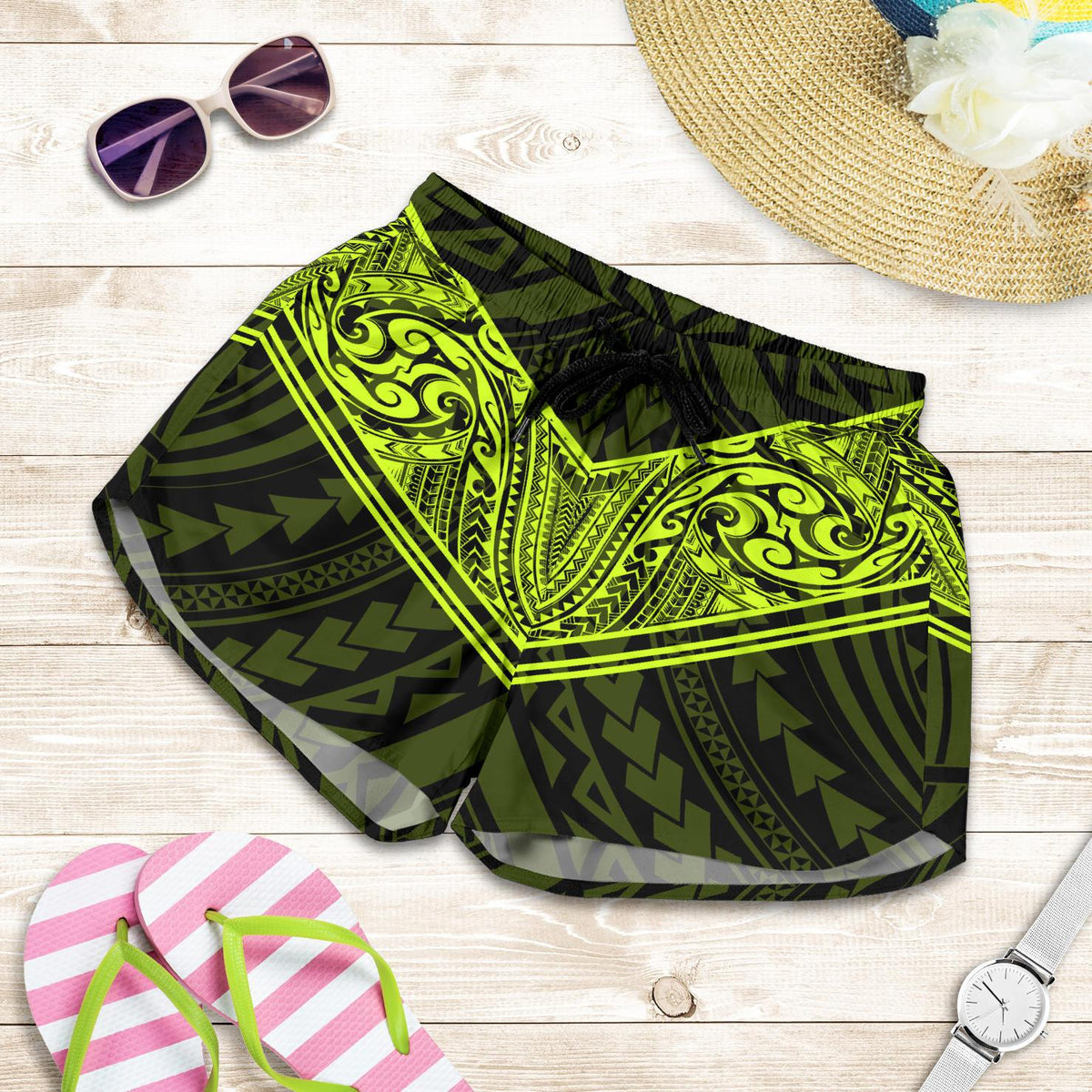 Specialty Polynesian Women's Shorts Neon - Polynesian Pride