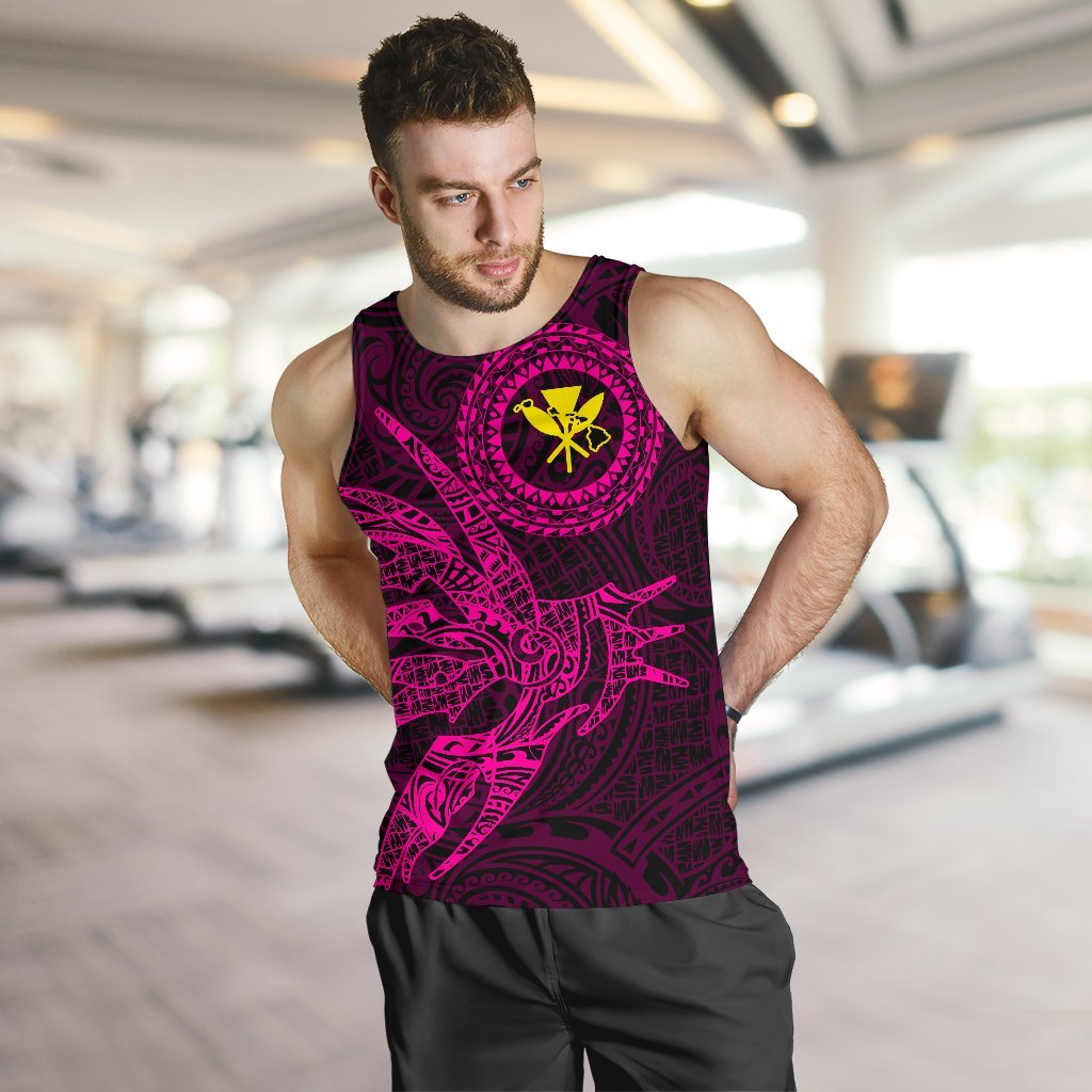 Hawaii Tank Top Polynesian Kanaka Map Hawaiian Men's Tank Top - Pink - TT Style - Polynesian Pride