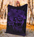 Hawaii Turtle Ohana Hibiscus Poly Premium Blanket - Purple - Polynesian Pride