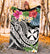 Wallis and Futuna Polynesian Premium Blanket - Summer Plumeria (Black) - Polynesian Pride