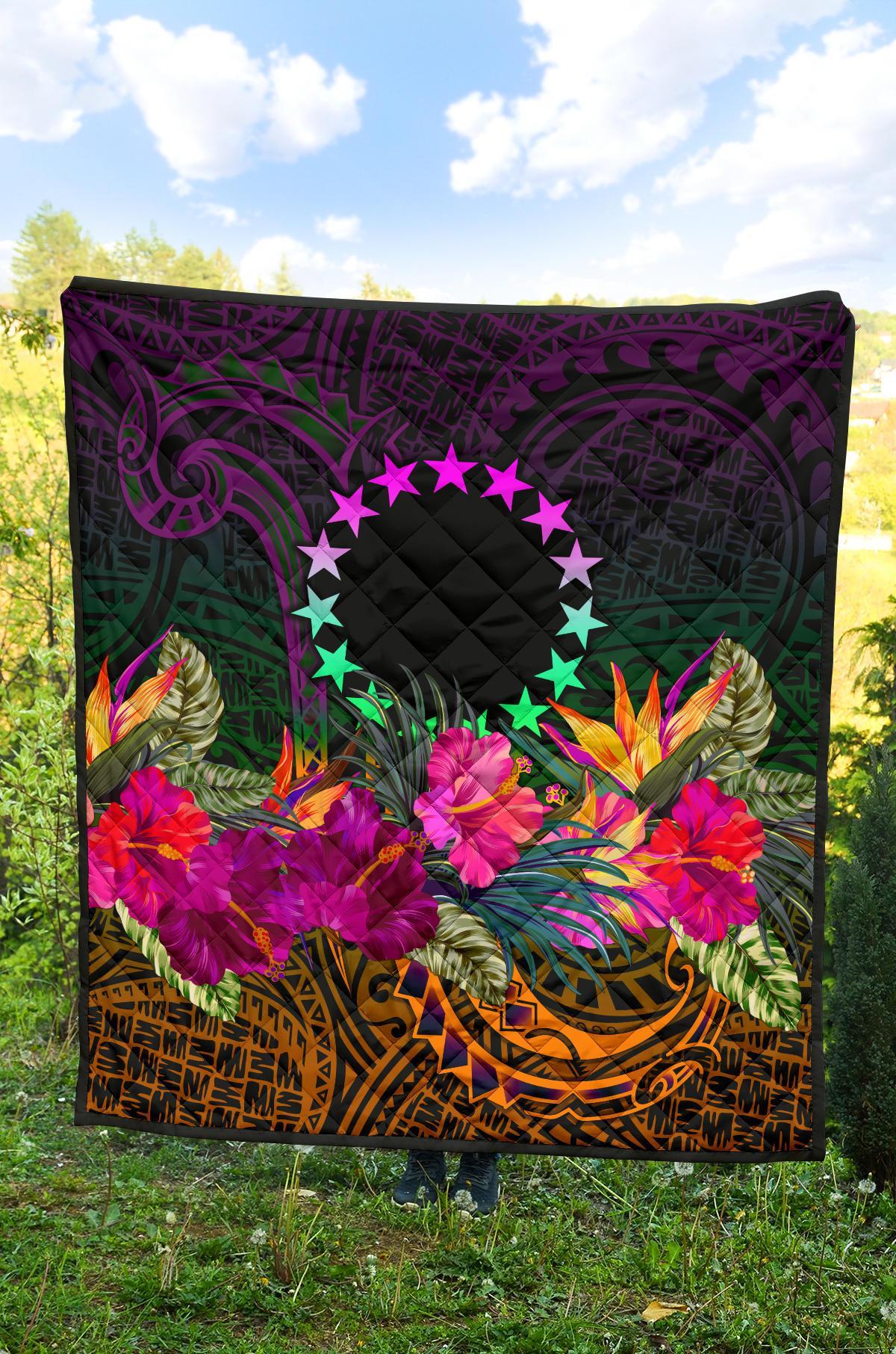 Cook Islands Polynesian Premium Quilt - Summer Hibiscus - Polynesian Pride