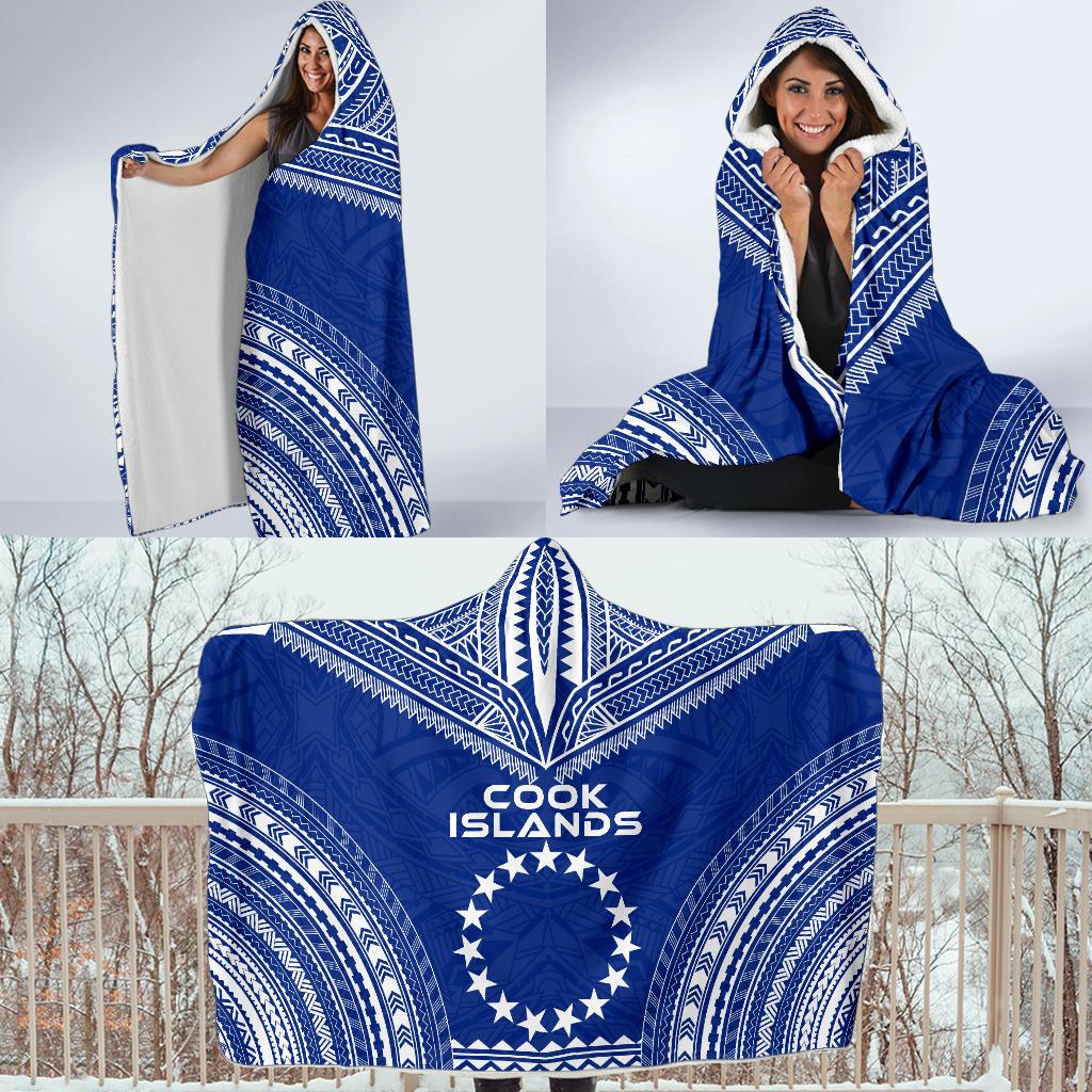 Cook Islands Flag Polynesian Chief Hooded Blanket - Polynesian Pride