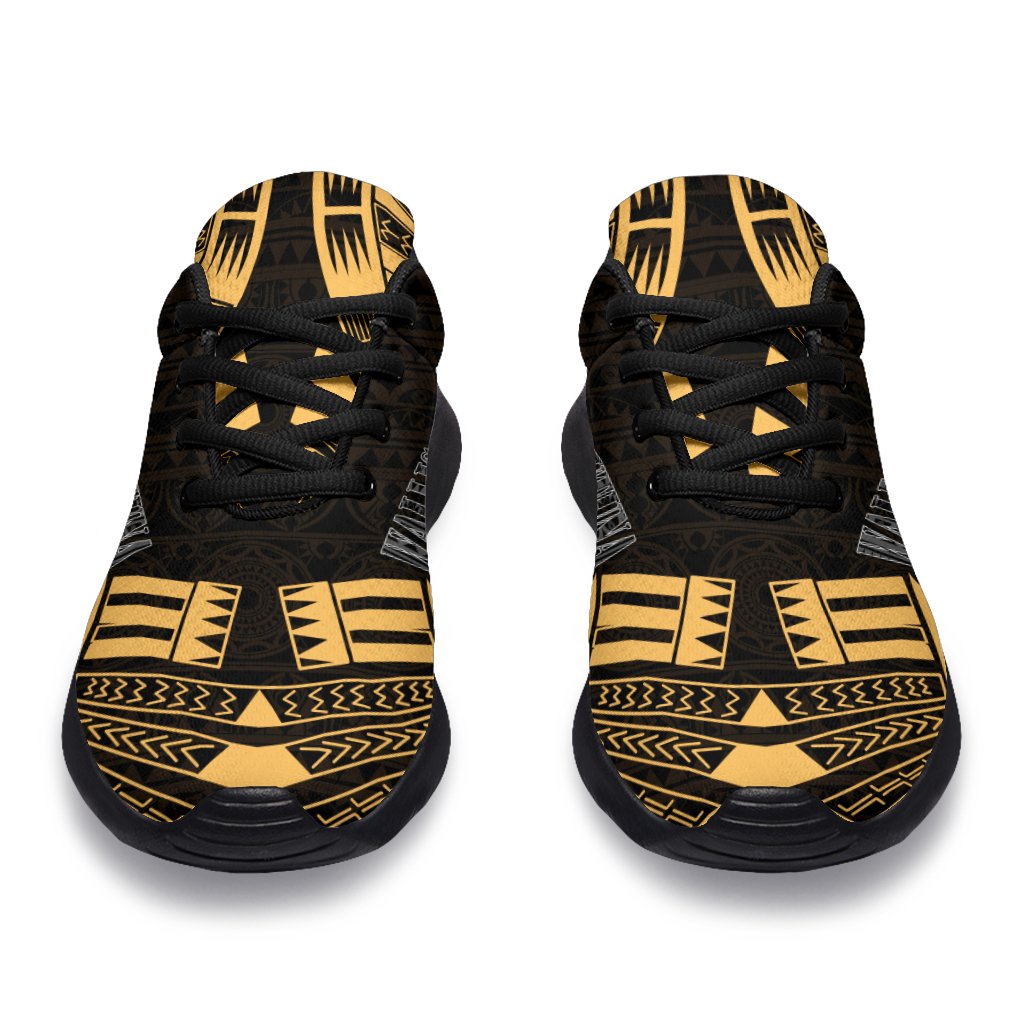 Wallis And Futuna Sport Sneakers - Polynesian Tattoo Gold - Polynesian Pride