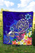 Polynesian Premium Quilt - Turtle Plumeria Blue Color - Polynesian Pride