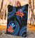 Polynesian Hawaii Premium Blanket - Blue Plumeria - Polynesian Pride