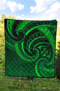 New Zealand Maori Mangopare Premium Quilt Polynesian - Green - Polynesian Pride