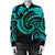 New Zealand Maori Mangopare Women Bomber Jacket Polynesian - Turquoise - Polynesian Pride